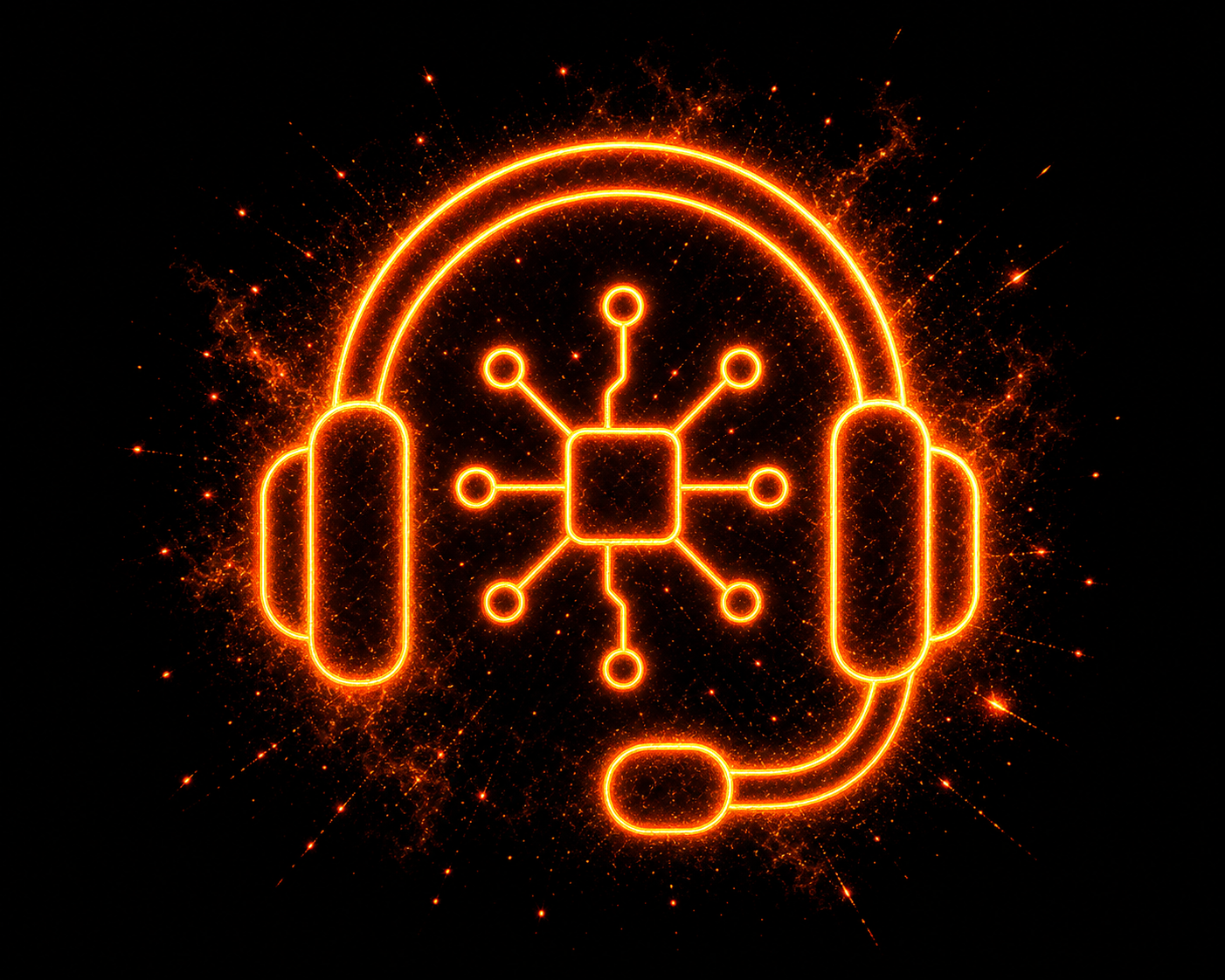 Line icon of a headset representing an AI voice demonstration