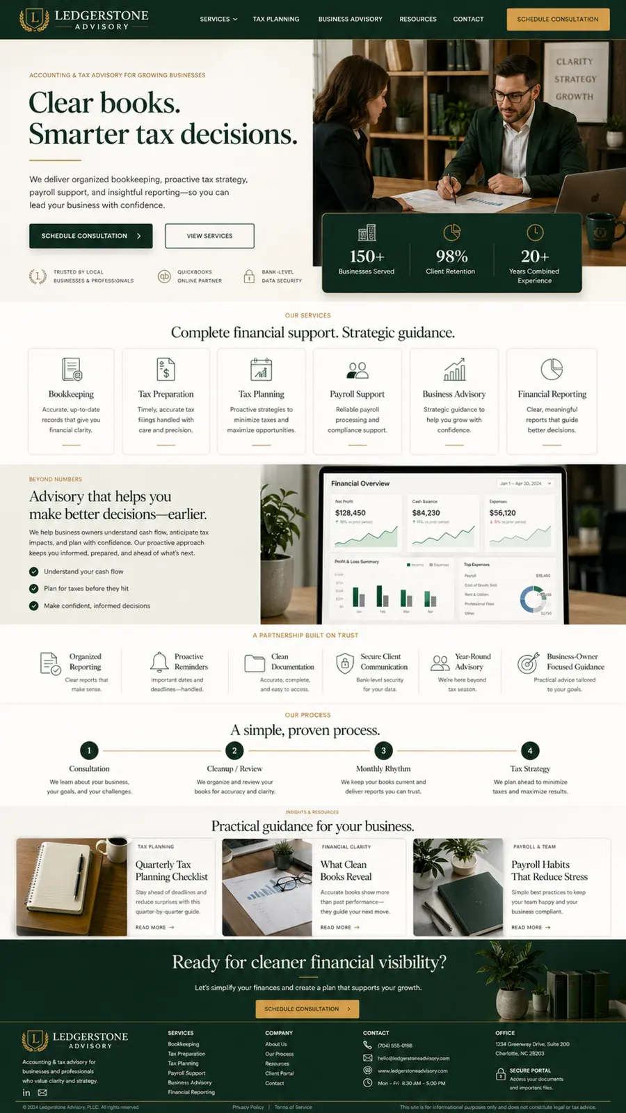 Accounting website concept preview