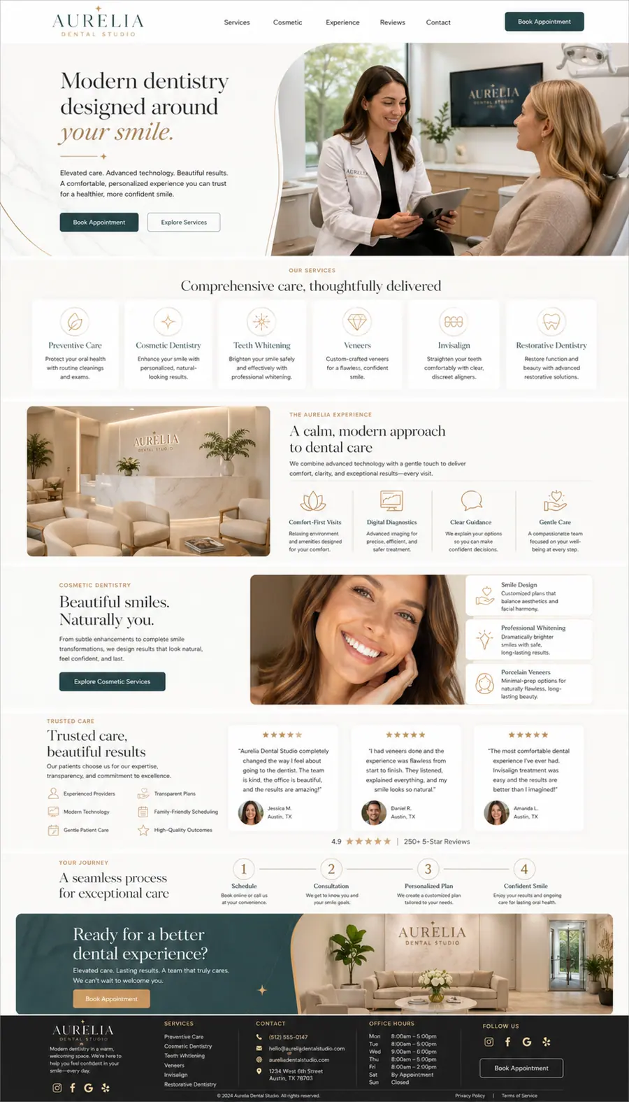 Vista previa del concepto de sitio web para Clínica dental